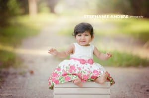 baby girl flower dress outside