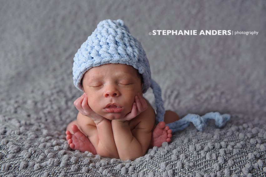 newborn baby boy blue hat