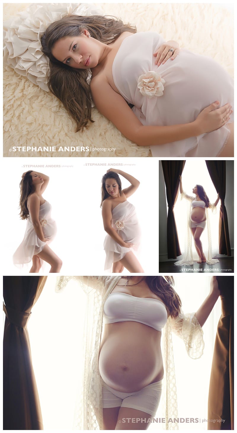 Maternity photography in studio