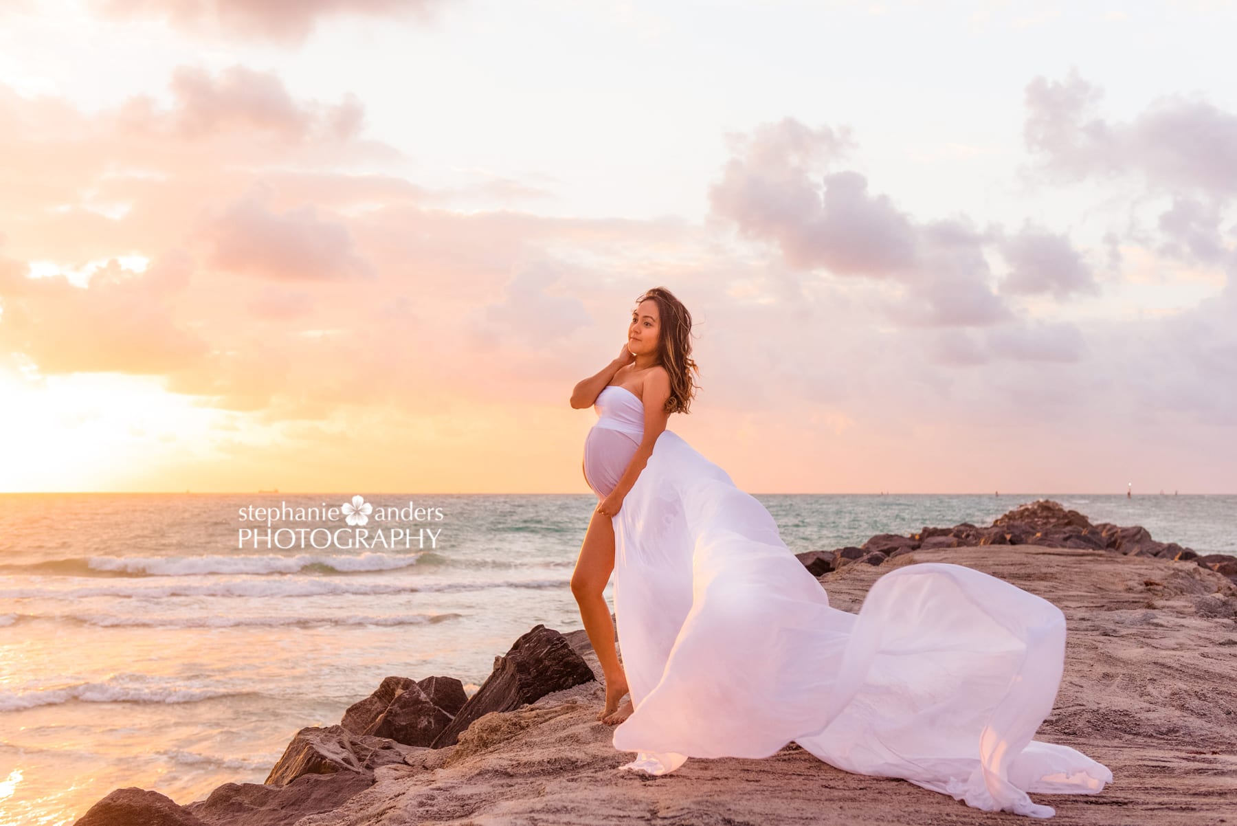 South Beach maternity photo shoot