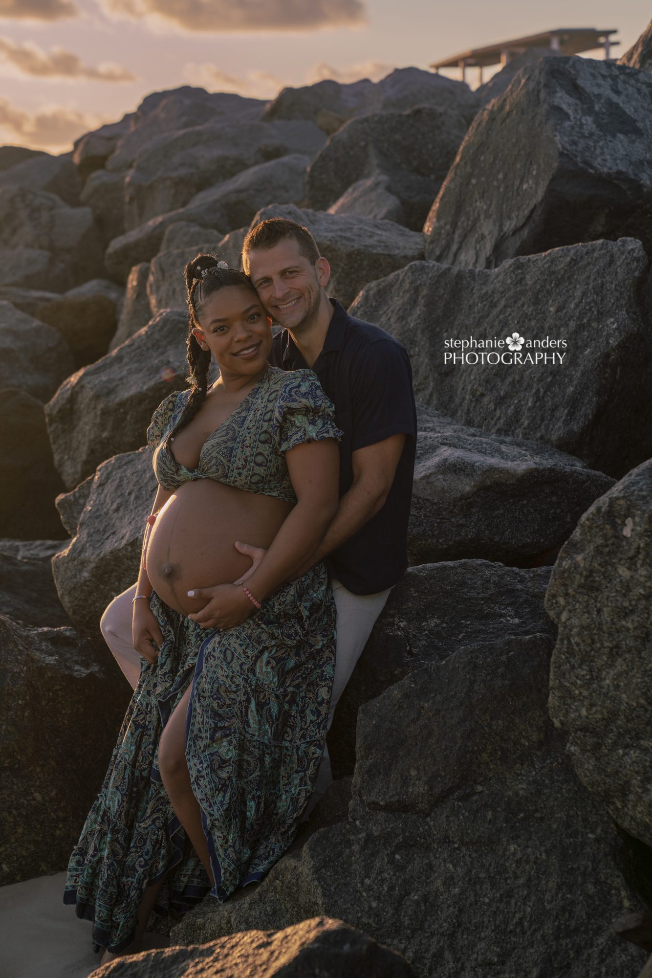 beach couples maternity photos