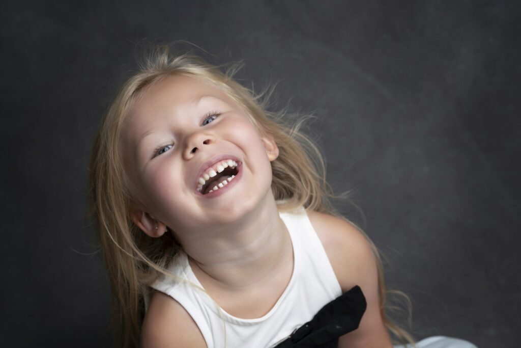 A little girl's laughter captured in.